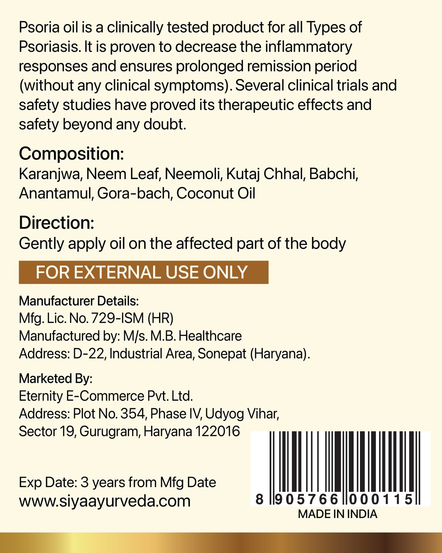 Psoria Oil: Oil for Scalp and Full Body Psoriasis